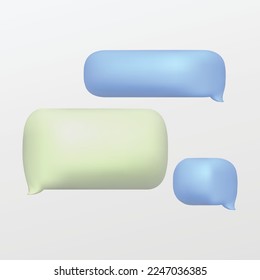 3d blank speech bubble icon for website, label, banner, sticker, template and logo on white background. 3d style vector illustration design.