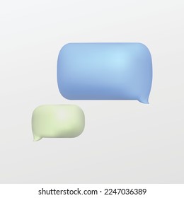 3d blank speech bubble icon for website, label, banner, sticker, template and logo on white background. 3d style vector illustration design.