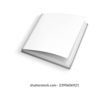 3D Blank Square Brochure Or Catalog Isolated On White Background. EPS10 Vector