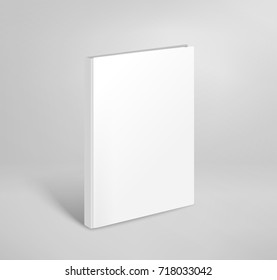 3d Blank Thin Book Vector Mockup. Paper Book Template