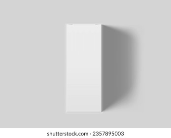 3D Blank White Cardboard Box Packaging Isolated On Light Gray. EPS10 Vector