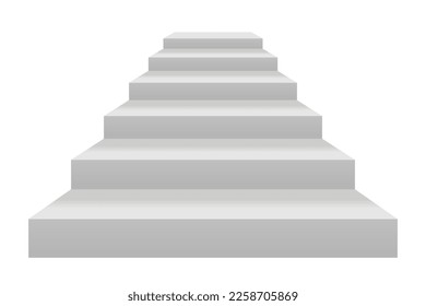 3d blank white stairs. Vector illustration	