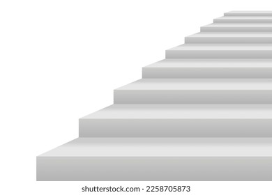 3d blank white stairs. Vector illustration	