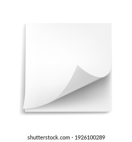 3D Blank White Sticker With Shadow On White Background. EPS10 Vector