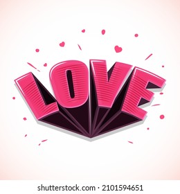 3D Blend Love Font With Stripe Effect On White Background For Happy Valentine's Day Concept.