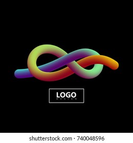 3d blended gradient shape. Abstract vector illustration. Liquid smooth colors. Modern art concept