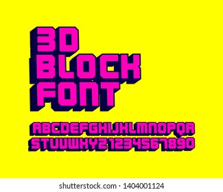 3D block designer font set 