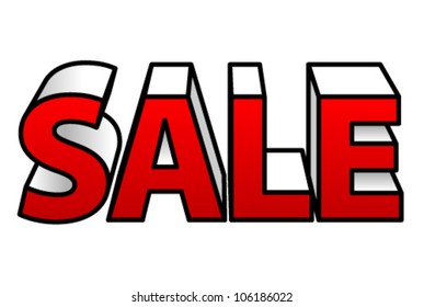 3D block letters forming the word SALE.