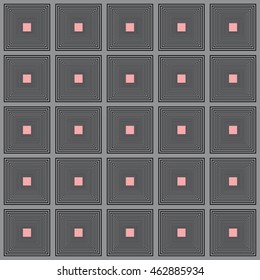 3d block lines with pink dot pattern background