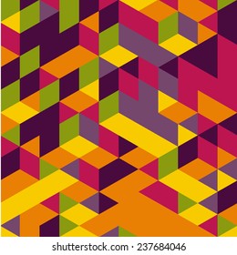 3d blocks structure background. Vector illustration. Background for business presentation.