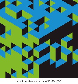 3d blocks structure background. Vector illustration. Background for business presentation.