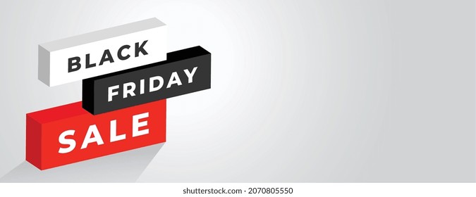 3d blocks style black friday sale banner
