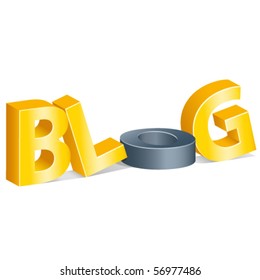 3d blog - vector illustration