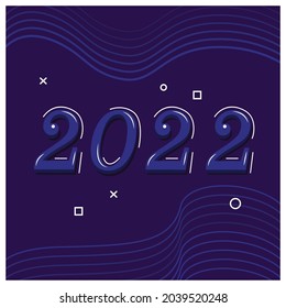 3d blue 2022 design vector concept