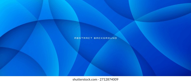 3D blue abstract background overlap layer on bright space with curved shapes effect decoration. Modern graphic design element cutout style concept for web banner, art, flyer, card, or brochure cover