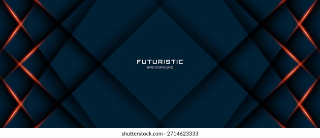 3D blau abstrakten Hintergrund Überlappungsschicht auf dunklem Raum mit glühenden Polygon Effekt Dekoration. Modernes Design Element Ausschnitt Stil Konzept für Web-Banner, Kunst, Flyer, Karte oder Broschüre Abdeckung