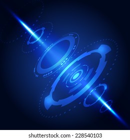 3D Blue Abstract Background Technology Computer, vector illustration