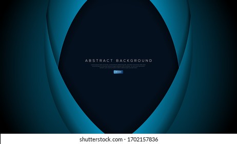 3D blue abstract bcakground with overlap layer isolated on dark blue background. Eps10