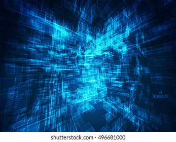 3D Blue Abstract Mesh Background. Good for Technology Business Artwork. Vector Illustration.