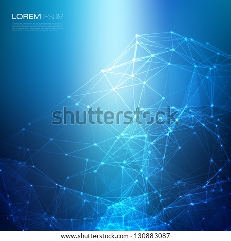 3D Blue Abstract Mesh Background with Circles, Lines and Shapes | EPS10 Design Layout for Your Business