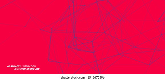 3D Blue Abstract Mesh on Red Background with Circles, Lines and Shapes | EPS10 Design Layout for Your Business