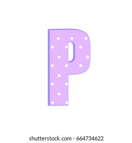 3d blue alphabet letter R with polka dots isolated on white background Vector illustration