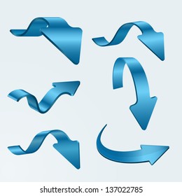 3D blue arrows