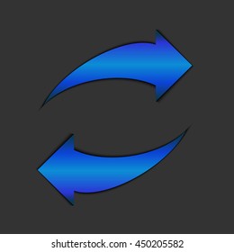 3D blue arrows
