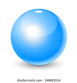 3d blue ball isolated on white background 