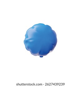 3D Blue Balloon Design. Round Blank Template for Marketing Promotions, Birthdays. Decorative Ornament. Inflated Shape. Isolated Background. Cartoon Style. Vector Illustration.