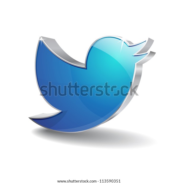 3d Blue Bird Icon Stock Vector (Royalty Free) 113590351