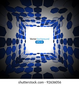 3d blue business abstract background. Vector illustration