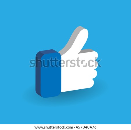 3D Blue Button Hand Like Icon Vector Background, JPG JPEG,EPS Logo design yes Download Face book Social media