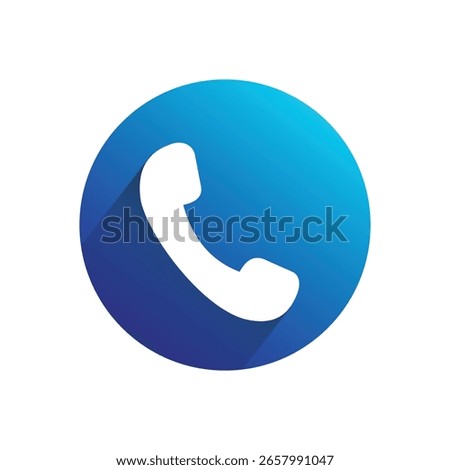 3D Blue Call Button Phone Icon