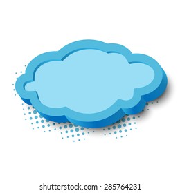 3d Blue Cloud Frame Border Halftone Stock Illustration 305604245