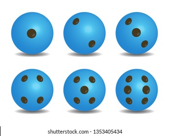 3d Blue Color Vector Dice