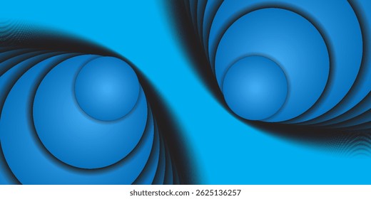 3d blue concentric circle pattern background. vector illustration. eps 10