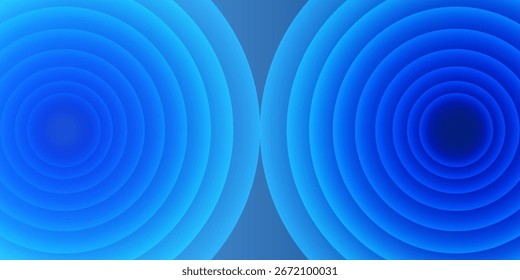 3d blaues konzentrisches Kreismuster Hintergrund Vektor eps10