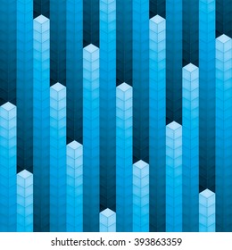 3d blue cubes equalizer seamless background