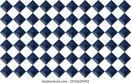 3D blue diamond checkerboard repeat pattern, replete image, design for fabric printing