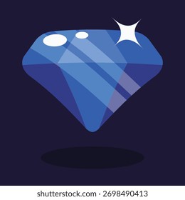 Icono de piedra preciosa de diamante azul 3D