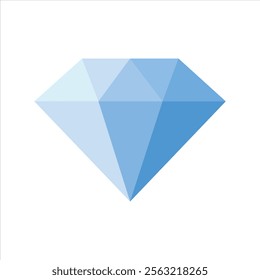 3d Blue diamond on white background