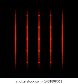 3d blue fading neon light elements, vertical lines and dots on black background. Futuristic abstract pattern. Texture for web-design, website, presentations, digital printing, fashion, concept design.