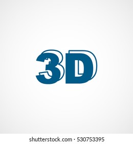 3D Blue Flat Icon On White Background