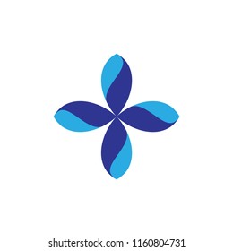 3D blue flower logo design