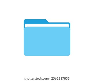 3d blue folder icon. File folder icon. Document binder data archive. Office folder icon with documents. Folder for reports and archive cases. Vector Illustration