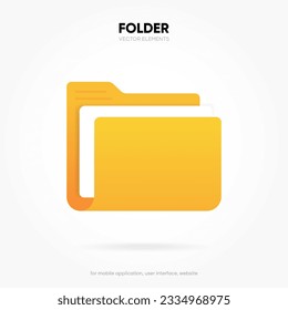 Icono de carpeta azul 3d aislado en fondo blanco. Símbolo del documento. Icono de archivo 3d. Signo de binder moderno, simple, vector, icono para el diseño de sitios web, aplicación móvil, ui. Ilustración vectorial