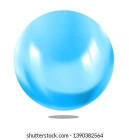3d blue glass ball vector illustration