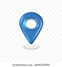 3d Blue Glossy Location Map Icon Logo Symbol Vector Design Clipart Png Transparent Background
