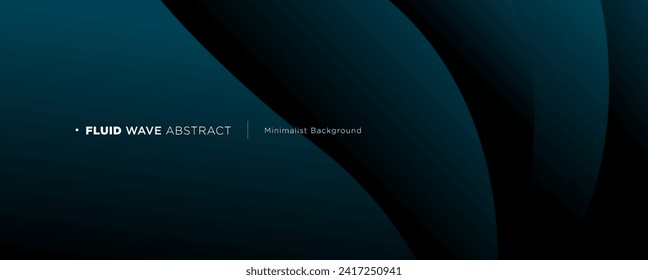 3D blue and green geometric abstract background overlaps layer on dark space with wave shape decoration. Minimalist modern graphic design element cutout style concept for banner and card